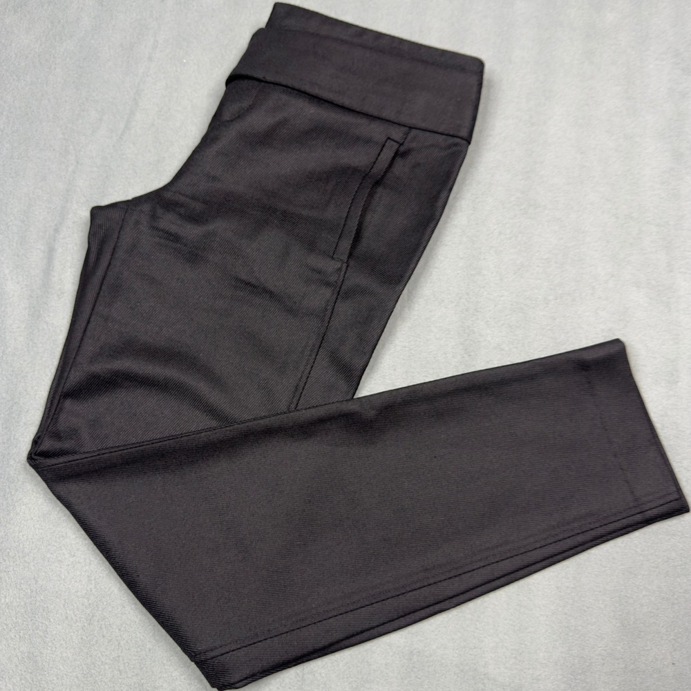 Helmut Lang Black Wool Blend Fold Over Waistband Slim Trousers‎ Pants Size 0